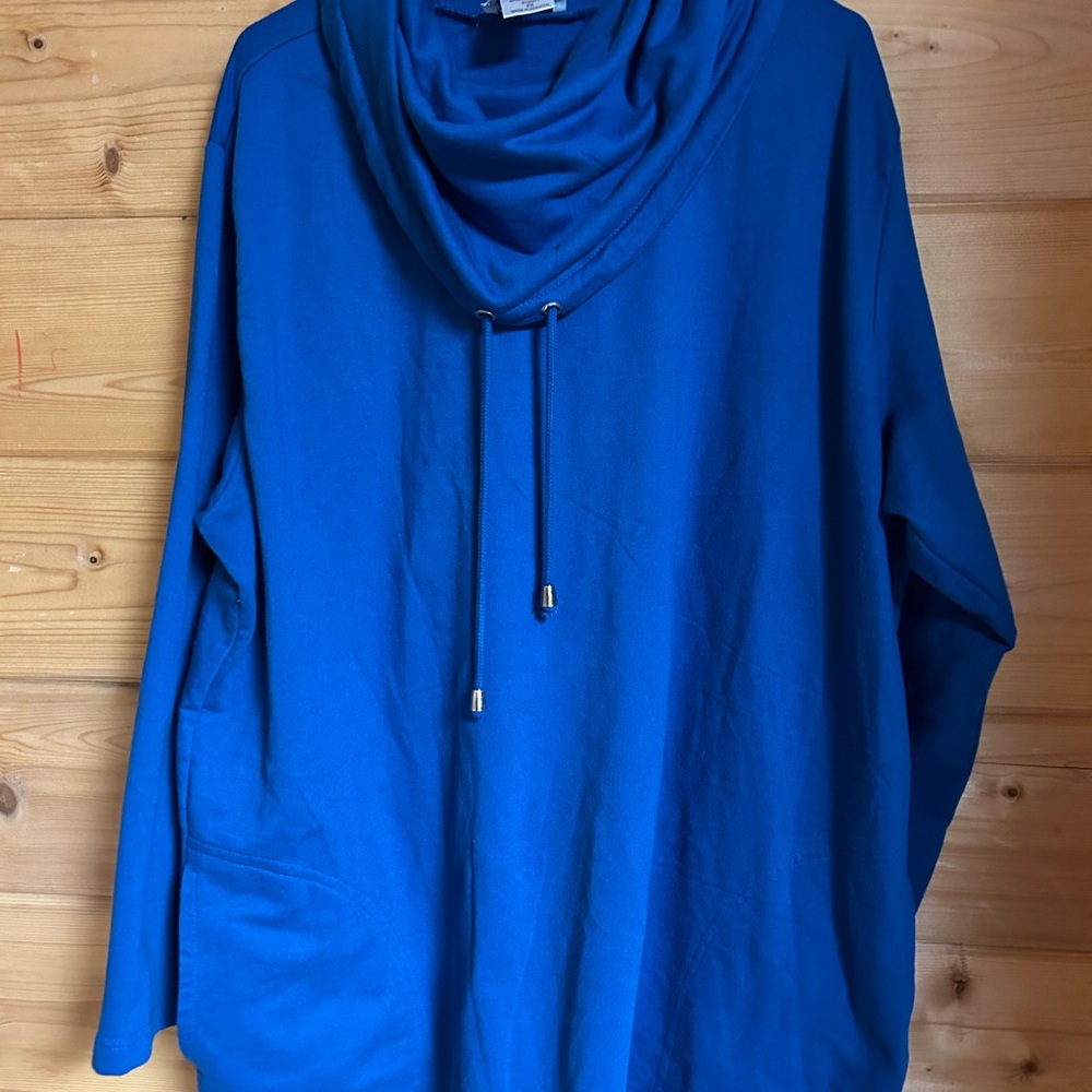 Women’s plus size 2X blue hoodie sweatshirt cotton blend
